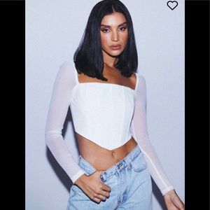 BEVERLY LONG SLEEVE TOP WHITE